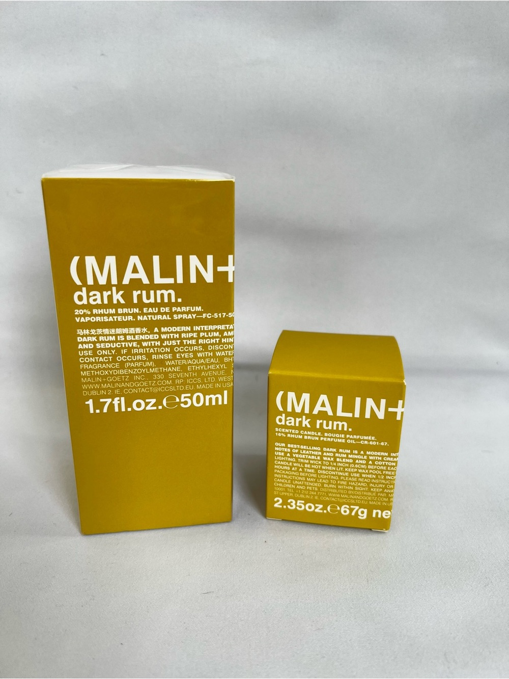 MALIN+GOETZ Dark Rum Scented 1.7oz fragrance and 2.35 Votive Candle